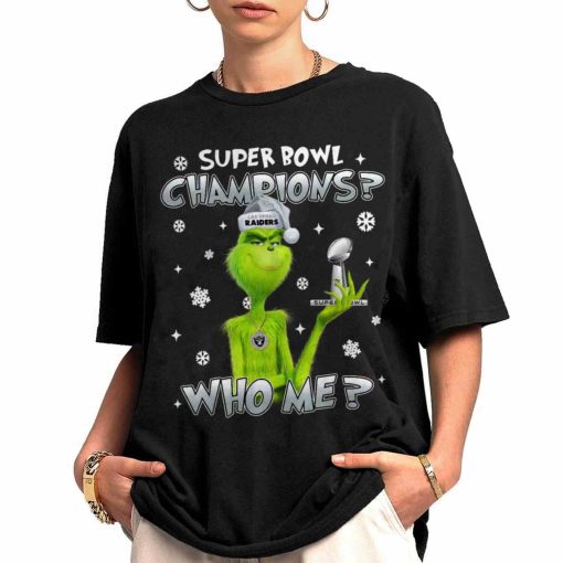 T Shirt Women 0 TSGR17 Grinch Who Me Super Bowl Champions Las Vegas Raiders T Shirt