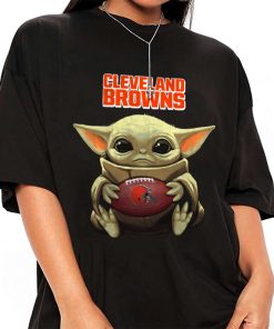 T Shirt Women 1 DSBB08 Baby Yoda Hold Duke Ball Cleveland Browns T Shirt
