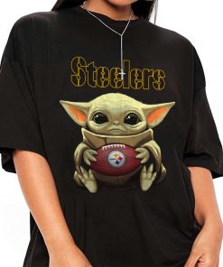 T Shirt Women 1 DSBB27 Baby Yoda Hold Duke Ball Pittsburgh Steelers T Shirt