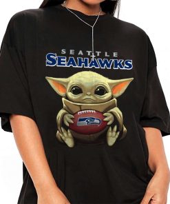 T Shirt Women 1 DSBB29 Baby Yoda Hold Duke Ball Seattle Seahawks T Shirt