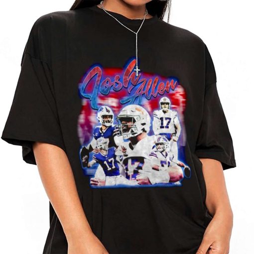 T Shirt Women 1 TSBN101 Josh Allen Vintage Bootleg Style Buffalo Billsv T Shirt