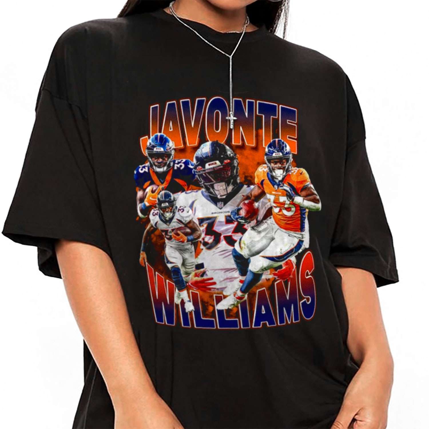 Javonte Williams Vintage Bootleg Style Denver Broncos T-Shirt