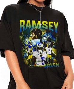 T Shirt Women 1 TSBN104 Jalen Ramsey Vintage Bootleg Style Los Angeles Rams T Shirt