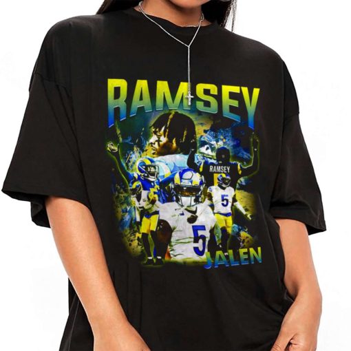 T Shirt Women 1 TSBN104 Jalen Ramsey Vintage Bootleg Style Los Angeles Rams T Shirt