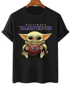 T Shirt Women 2 DSBB03 Baby Yoda Hold Duke Ball Baltimore Ravens T Shirt