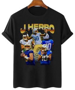 T Shirt Women 2 TSBN097 Justin Herbert Vintage Bootleg Style Los Angeles Chargers T Shirt