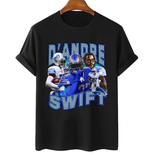 T Shirt Women 2 TSBN098 D Andre Swift Vintage Bootleg Style Detroit Lionsv T Shirt