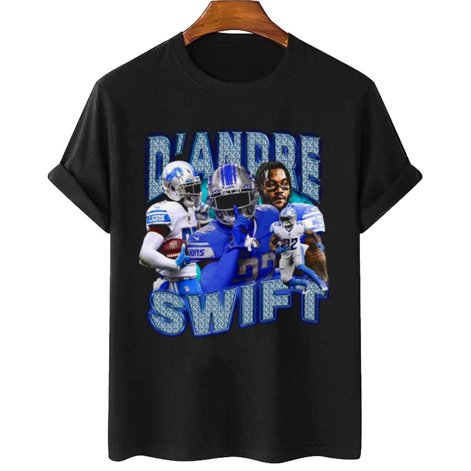 D'Andre Swift Vintage Bootleg Style Detroit Lions T-Shirt
