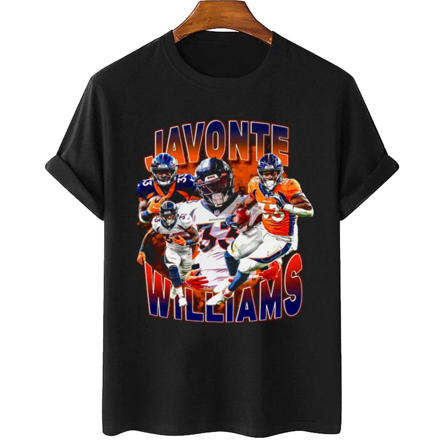 Javonte Williams Vintage Bootleg Style Denver Broncos T-Shirt
