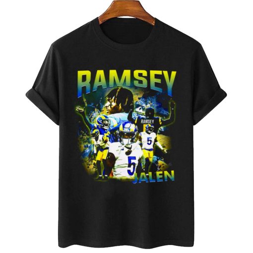 T Shirt Women 2 TSBN104 Jalen Ramsey Vintage Bootleg Style Los Angeles Rams T Shirt