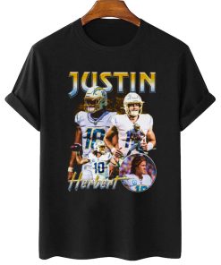 T Shirt Women 2 TSBN109 Justin Herbert Vintage Bootleg Style Los Angeles Chargers T Shirt