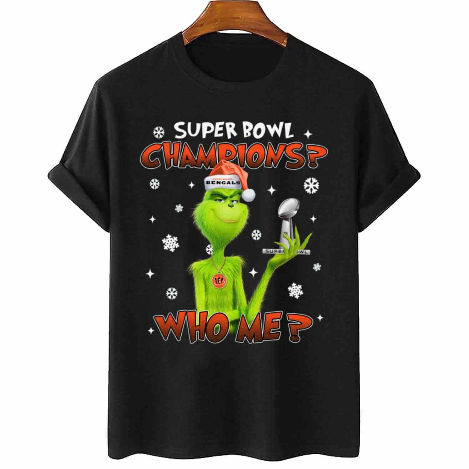 Grinch Who Me Super Bowl Champions Cincinnati Bengals T-Shirt