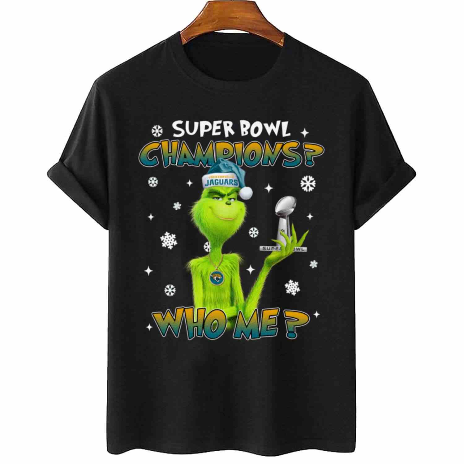 Grinch Who Me Super Bowl Champions Jacksonville Jaguars T-Shirt