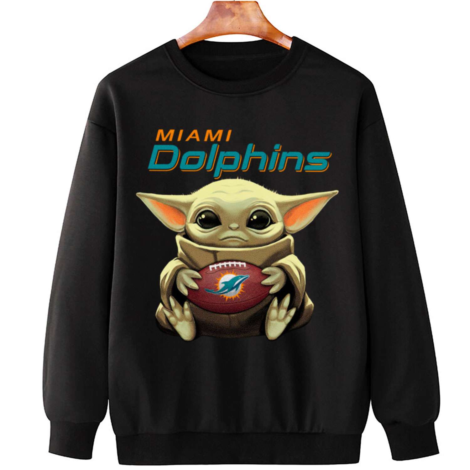 Awesome Baby Yoda Hug Miami Dolphins Football Shirt