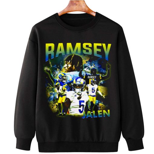 T Sweatshirt Hanging TSBN104 Jalen Ramsey Vintage Bootleg Style Los Angeles Rams T Shirt