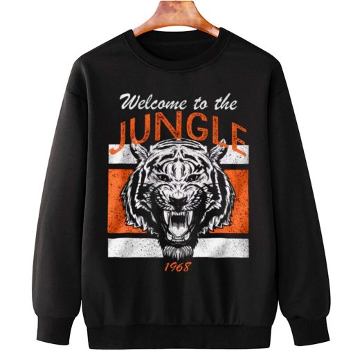 T Sweatshirt Hanging TSBN113 Welcome To The Jungle Vintage Retro Cincinnati Bengals T Shirt