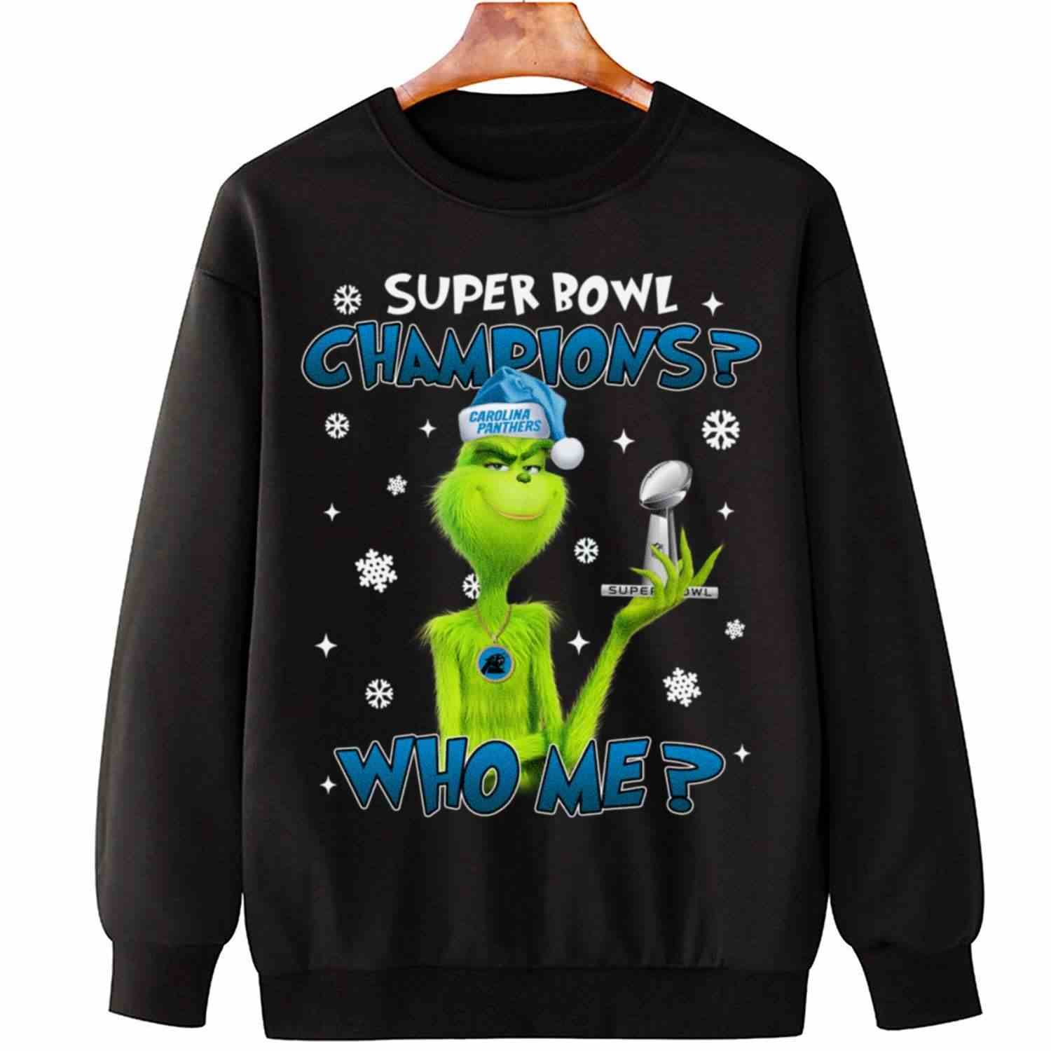Grinch Who Me Super Bowl Champions Carolina Panthers T-Shirt