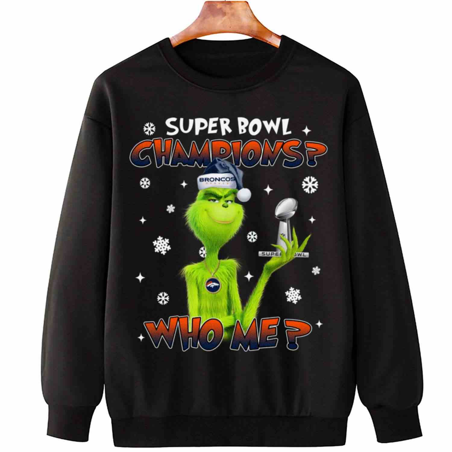 Grinch Who Me Super Bowl Champions Denver Broncos T-Shirt