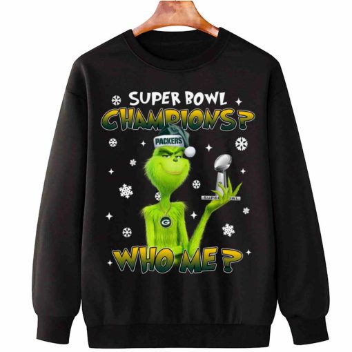 T Sweatshirt Hanging TSGR12 Grinch Who Me Super Bowl Champions Green Bay Packers T Shirt