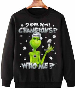 T Sweatshirt Hanging TSGR17 Grinch Who Me Super Bowl Champions Las Vegas Raiders T Shirt