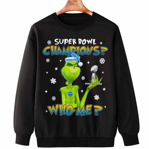 T Sweatshirt Hanging TSGR18 Grinch Who Me Super Bowl Champions Los Angeles Chargers T Shirt