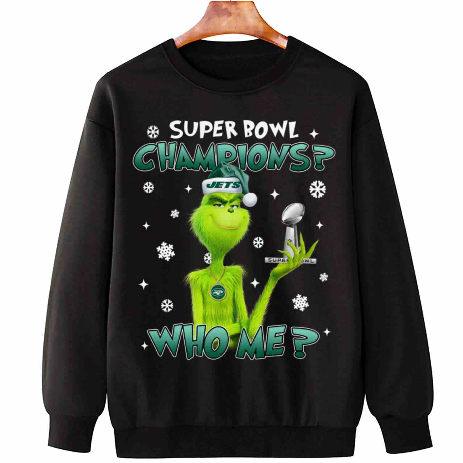 Grinch Who Me Super Bowl Champions New York Jets T-Shirt