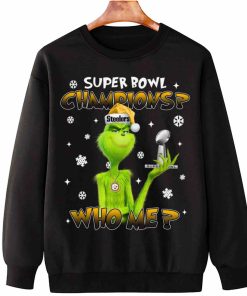 T Sweatshirt Hanging TSGR27 Grinch Who Me Super Bowl Champions Pittsburgh Steelers T Shirt