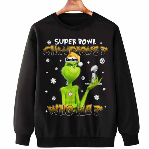 T Sweatshirt Hanging TSGR27 Grinch Who Me Super Bowl Champions Pittsburgh Steelers T Shirt