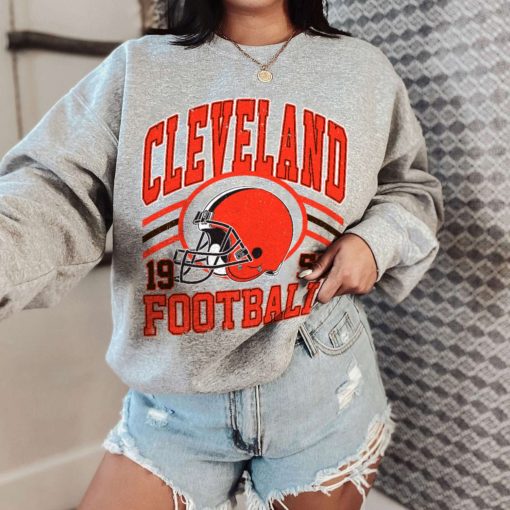 T Sweatshirt Women 0 DSHLM08 Vintage Sunday Helmet Football Cleveland Browns T Shirt