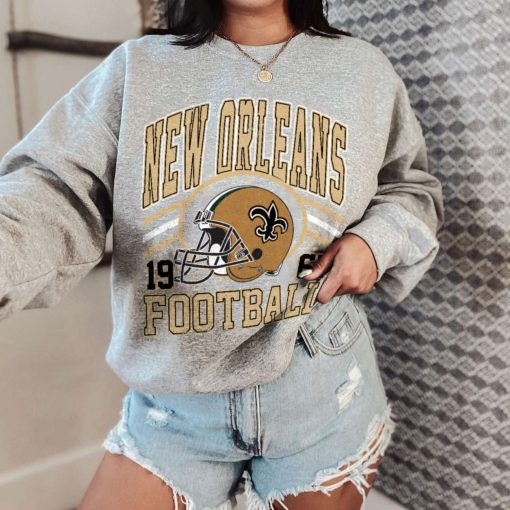 T Sweatshirt Women 0 DSHLM23 Vintage Sunday Helmet Football New Orleans Saints T Shirt