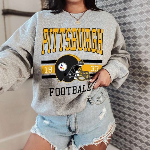 T Sweatshirt Women 0 TS0101 Pittsburgh Football Vintage Crewneck Sweatshirt Pittsburgh Steelers