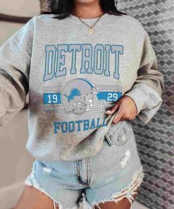 T Sweatshirt Women 0 TS0106 Detroit Football Vintage Crewneck Sweatshirt Detroit Lions