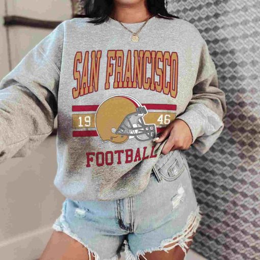 T Sweatshirt Women 0 TS0111 San Francisco Football Vintage Crewneck Sweatshirt San Francisco 49ers