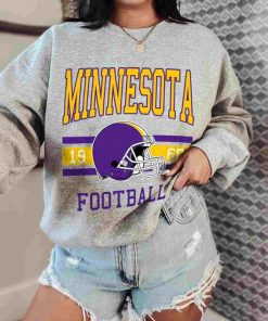 T Sweatshirt Women 0 TS0112 Minnesota Football Vintage Crewneck Sweatshirt Minnesota Vikings