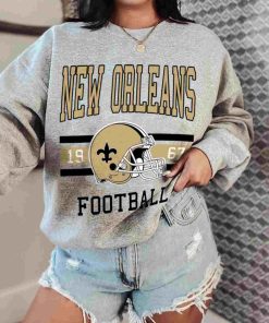T Sweatshirt Women 0 TS0114 New Orleans Football Vintage Crewneck Sweatshirt New Orleans Saints
