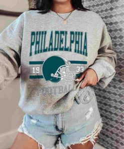 T Sweatshirt Women 0 TS0117 Philadelphia Football Vintage Crewneck Sweatshirt Philadelphia Eagles
