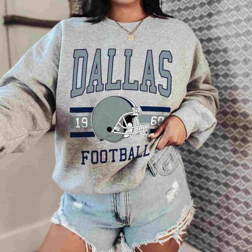 T Sweatshirt Women 0 TS0118 Dallas Football Vintage Crewneck Sweatshirt Dallas Cowboys