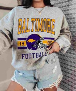 T Sweatshirt Women 0 TS0122 Baltimore Football Vintage Crewneck Sweatshirt Baltimore Ravens