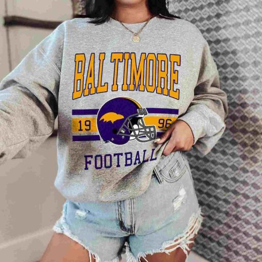 T Sweatshirt Women 0 TS0122 Baltimore Football Vintage Crewneck Sweatshirt Baltimore Ravens