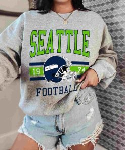 T Sweatshirt Women 0 TS0123 Seattle Football Vintage Crewneck Sweatshirt Seattle Seahawks