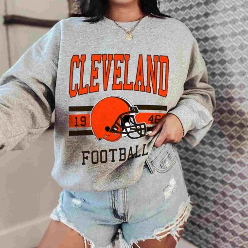T Sweatshirt Women 0 TS0129 Cleveland Football Vintage Crewneck Sweatshirt Cleveland Browns