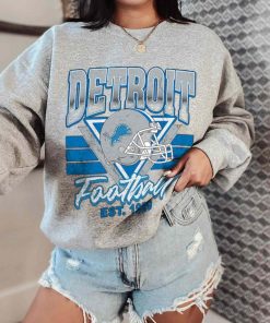 T Sweatshirt Women 0 TS0201 Detroit Helmets NFL Sunday Retro Detroit Lions T Shirt 1