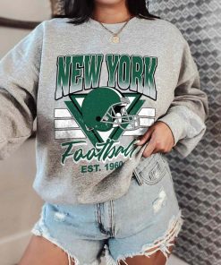 T Sweatshirt Women 0 TS0212 Jets Helmets NFL Sunday Retro New York Jets T Shirt