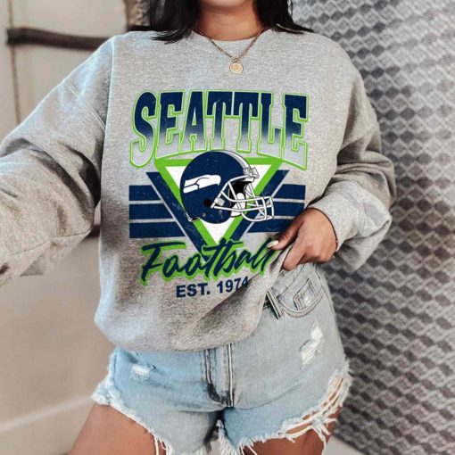 T Sweatshirt Women 0 TS0214 Seattle Helmets NFL Sunday Retro Seattle Seahawks T Shirt