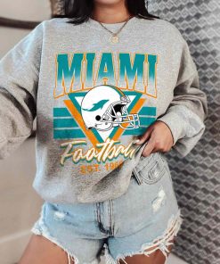T Sweatshirt Women 0 TS0218 Miami Helmets NFL Sunday Retro Miami Dolphins T Shirt