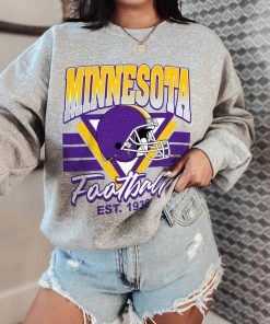 T Sweatshirt Women 0 TS0231 Minnesota Helmets NFL Sunday Retro Minnesota Vikings T Shirt