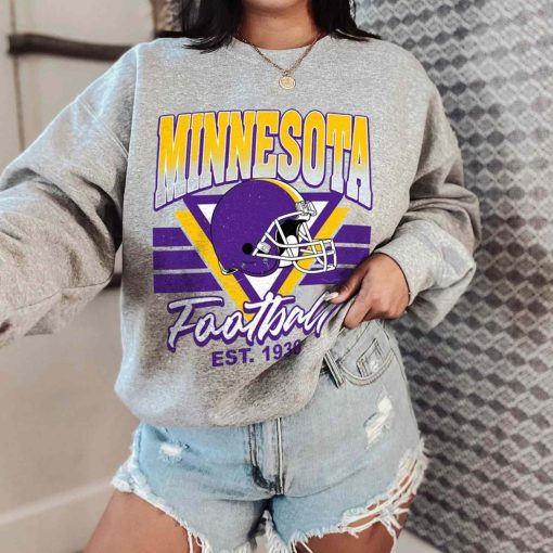 T Sweatshirt Women 0 TS0231 Minnesota Helmets NFL Sunday Retro Minnesota Vikings T Shirt