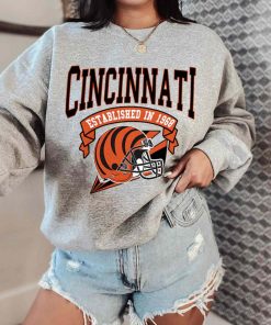 T Sweatshirt Women 0 TS0303 Cincinnati Established In 1968 Vintage Football Team Cincinnati Bengals T Shirt