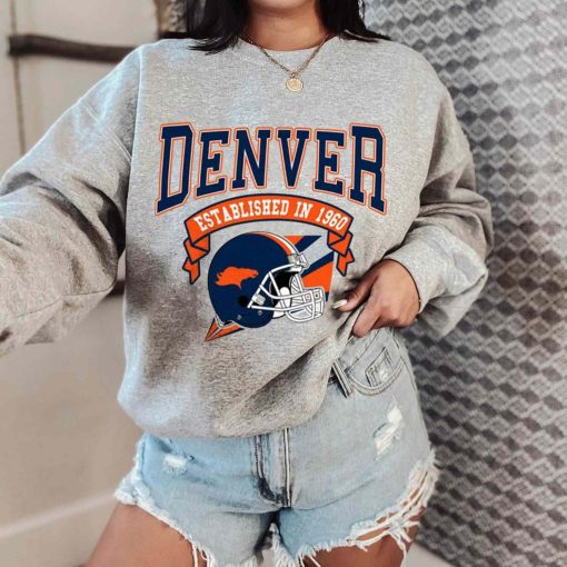 T Sweatshirt Women 0 TS0307 Denver Established In 1960 Vintage Football Team Denver Broncos T Shirt