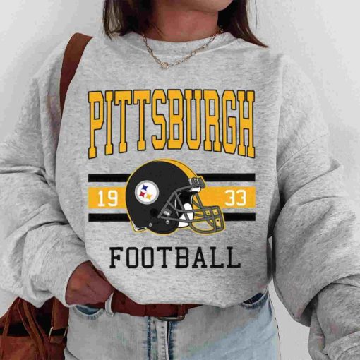 T Sweatshirt Women 0s TS0101 Pittsburgh Football Vintage Crewneck Sweatshirt Pittsburgh Steelers